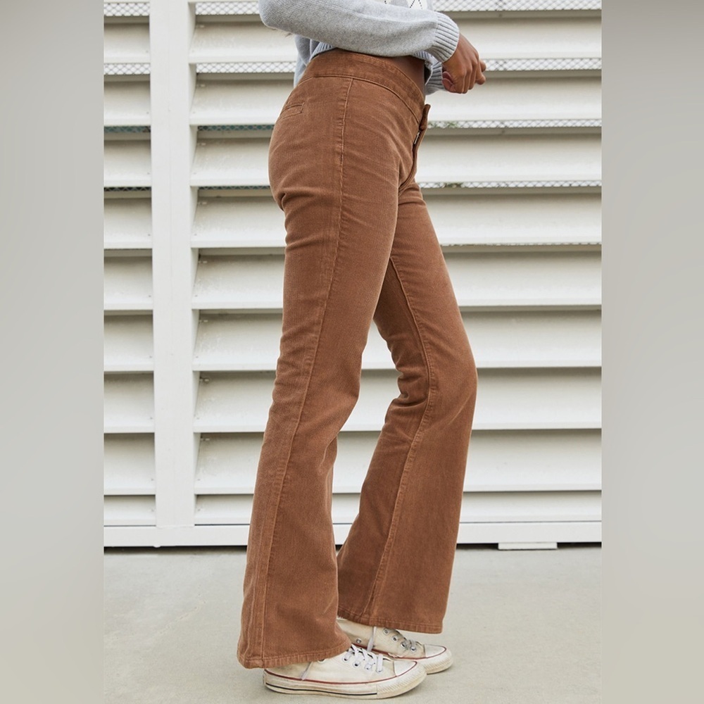 John Galt Aliyah Corduroy Jeans Flared Leg Brown Retro Pants Trousers Small